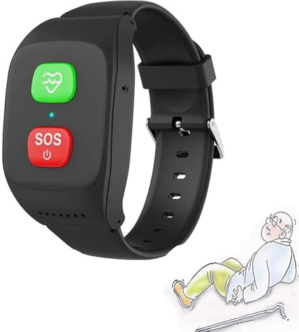 Pulsera SOS para personas mayores con detección de caídas, pulsera de seguridad GPS para personas mayores, con botón de asistencia de emergencia, localizador, llamadas 4G y SOS, regalos para padres