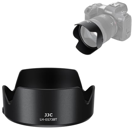 JJC ES73B - Paraluce a tulipano a baionetta compatibile con obiettivo Canon RF 45 mm F1.2 STM, paraluce reversibile sostituisce il paraluce Canon ES-73B