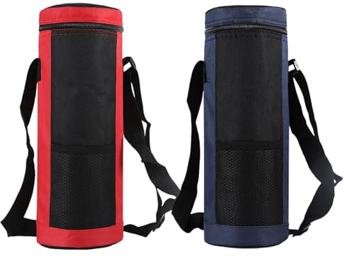 MLPKOI 2 Pièces Sac de Bouteille d'eau, Sac pour Bouteille d'eau Portable Grand Porte-Bouteille Thermos Pochette Bouteilles avec Bandoulière Réglable pour Voyage, Pique-Nique, Boissons