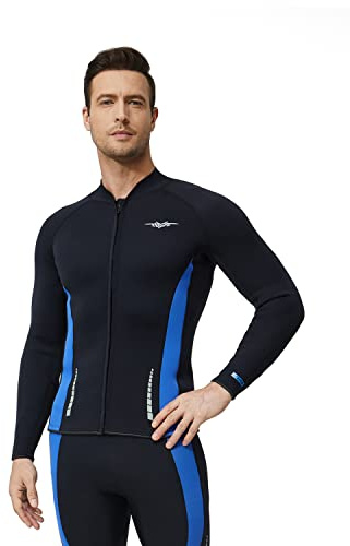 Seaskin Wetsuit Tops for Mens 3mm Front Zipper