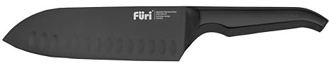 Furi Pro Jet Black East/West Santoku Knife 17cm, Limited Edition Chef's Knife for Superior Cutting Performance, Stainless Steel Blade, Matte, Jet Black Oxidised Finish, 25-Year Guarantee