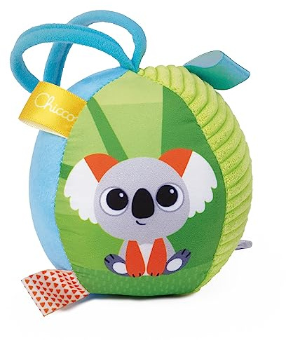 Chicco Palla Soft in Tessuto Morbido, Morbida Pallina in Diversi Tessuti, con Trillino, etichette colorare, Attività Manuali, Giochi Bambini, 0 Mesi+