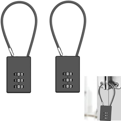 Gepäckschloss, Kofferschloss Zahlenschloss 2 Stücke TSA Schloss 3-Stellig Zahlencode Vorhängeschloss für Koffer, Gepäck, Tasche Waffenkoffer, Spind
