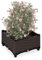 Relaxdays Pflanzkübel, Rattan-Optik, HBT: 23x40x40 cm, Garten, Balkon & Terrasse, Blumenkübel mit Wasserspeicher, braun