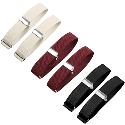 6 Stück ärmelhalter Damen,Hemdhalter Herren,Sockenhalter,Anti Rutsch Hemd,Einstellbar,Elastisch,Hemd-Halter,Elastische,Shirt Riemen Manschette,Verstellbare,Hemdgummis Mit Rutschfesten Verschlussclips