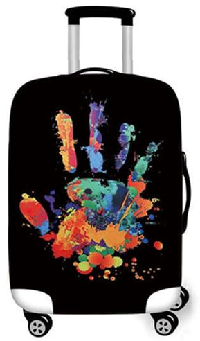 Waschbare Elastische Kofferschutzhülle, Kofferbezug aus Polyester, Koffer Schutzhülle mit Band für Reisen, Staubdicht und Wiederverwendbar für Gepäckschutz (Schwarz, L (26-28 Inch))