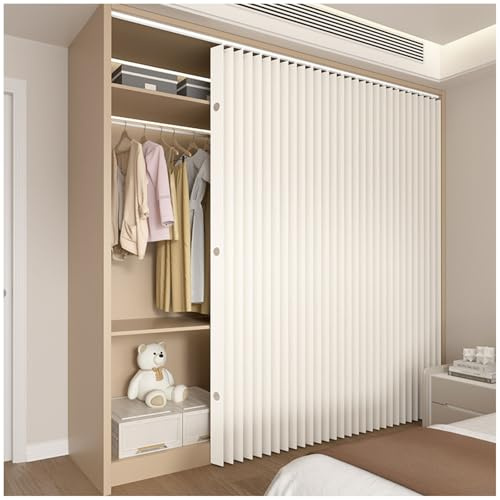 APMOE Cortinas para Armarios, Cortinas Antipolvo Plegable con Riel Autoadhesivo, Cortina de Gabinete para Estantes Armarios Sin Puertas, Protección de la Privacidad