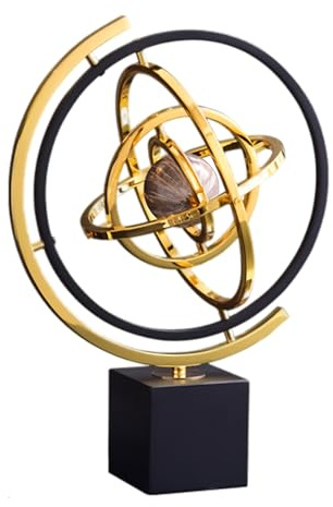 Baoqifong Globe Terrestre Rotatif Pour Bureau,Décoration d'Intérieur Moderne et Élégante - Ornement Flexible Pour Table avec Globe Tournant - Pour Salon, Chambre, Bureau et Meuble Télé