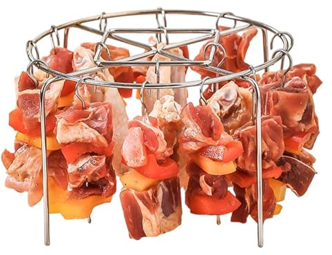 Porta spiedini Air Fryer | Cottura uniforme a 360° resistente al calore rotondo | Griglia barbecue per kebab | Per Cottura Carni Verdure Barbecue Cucina Picnic Campeggio