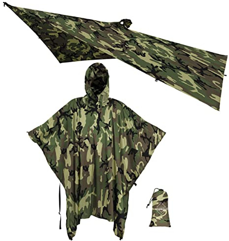 onewind Poncho de pluie à capuche, manteau de pluie en silnylon, abri de survie polyvalent, imperméable, respirant, léger