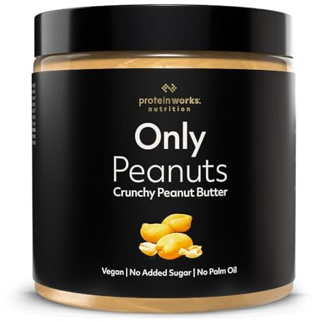 Protein Works - Peanut Butter , All Natural Nut Butter , No Added Sugar , Palm Oil Free , Vegan , Protein Rich Peanut Butter , Crunchy , 500g