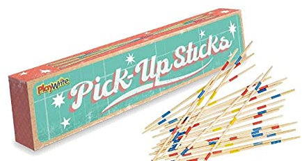 Playwrite Mikado Pick Up Sticks Traditional Games | Classic Retro Wooden Stick Game for Adults and Kids