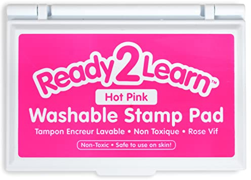 READY 2 LEARN Washable Stamp Pad | Hot Pink | Non-Toxic | Fade Resistant | Decorate Scrapbooks, Posters and Cards