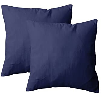 Amolavet Kissenbezug 80x80 Dunkelblau 2er Set Kopfkissenbezug 80x80 mit Hotelverschluss aus Gebürstetem Mikrofaser