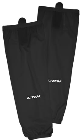 CCM Hockey SX5000 Series Solid Color Dry Fit Tube Practice Ice Hockey Socks (Black, SR 30)