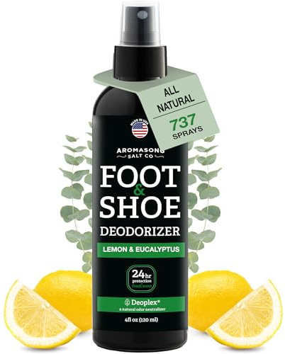 Aromasong Natural Shoe Deodorizer Spray - 24-Hour Freshness Foot Odor Eliminator for Feet - Extra Strength Fresher for Smelly Shoes & Stinky Feet Spray with Refreshing Scent, 4oz
