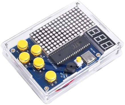 APKLVSR Kit de Construction électronique DIY avec boîtier en Acrylique, kit d'exercices à souder, kit de Soudure avec écran pour l'éducation à la Menthe