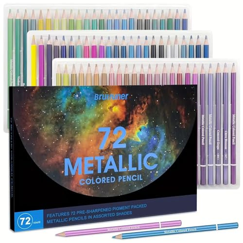 Matita Colorate Metalliche,72 Colori Matite Colorate Per Artisti Matite Pastello Per Disegnare Materiali Artistici, Disegnare, Fare Schizzi, Colorare Per Adulti (72 Matita Colorate Metalliche)