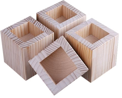 Rialzi per Letto da 4 Pezzi Rialzi per Mobili in Legno Solleva l'altezza 3-20 cm Gambe per Tavolo da Pesanti Piedini di Sostegno de Divano, Dispositivo Aumentato (A 4.2cm-Increase Height 10cm)