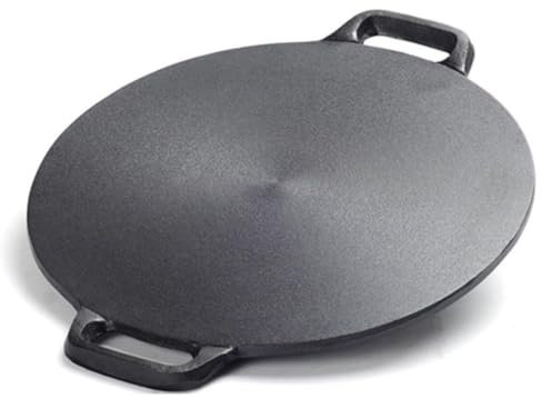 SISIGOO 12-in Cast Iron Pan, Nonstick, Black, L Size, Oven Safe, Non Stick, Comal Para Tortillas, Crepe Pan, Dosa, Pizza, Arepas, Tortillas, Sauteing, Frying, Searing, Griddling