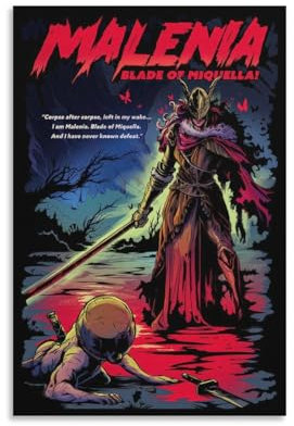 Malenia The Lands Between Elden The Ring Videospiel-Poster für Zimmer, ästhetische Leinwand, Wandkunst, Schlafzimmer-Dekor, 30 x 45 cm