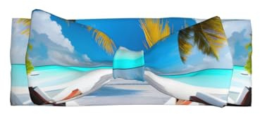 WZYCWB Maldives Holidays Bow - Diadema elástica para niños, 0-6 meses, lazos para el pelo para recién nacidos, bebés y niños pequeños