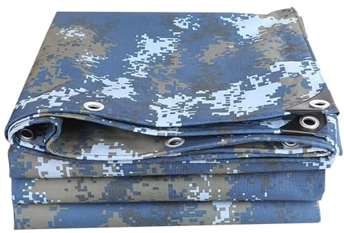 Lonmrrton Cubierta de Hoja de Lona de Camuflaje para Exterior, Lona Impermeable 1.5x2m 2x4m 3x3m 4x4m 4x6m, Lona Resistente para Refuerzo de Tejados, Lona de Suelo de Camping(1.5x2m)