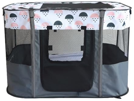 Corralito portátil para mascotas, corralito plegable para gatos y perros, jaula de tienda de campaña para cachorros, corralito plegable para animales pequeños para uso en interiores y exteriores