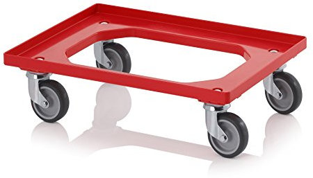 Transporte Roller Rojo con gumm ruedas para 60 x 40 Euro Depósito Incluye ZOLLSTOCK 