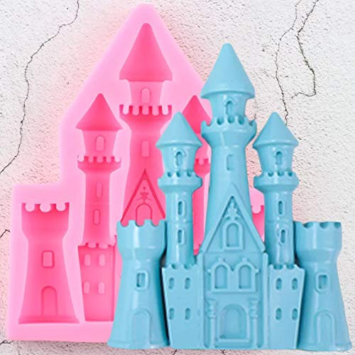 JLZK 3D Castle Silicone Molds Diy Birthday Cake Decorating Tools Candy Clay Chocolate Moulds