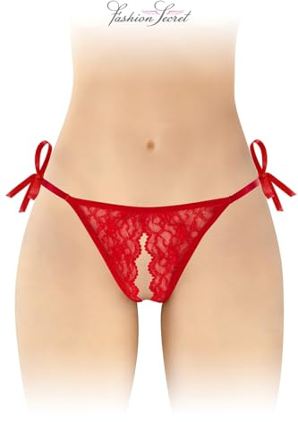 String rouge ouvert à nouer Stella - Fashion Secret