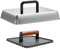 SafBbcue 35,6 cm Edelstahl Rechteck Käse Schmelzhaube & Gusseisen Rechteck Grillplatte Smash Burger Grill Gewichtpresse für Blackstone, Pitboss, Camp Chef Flat Top Grills Zubehör