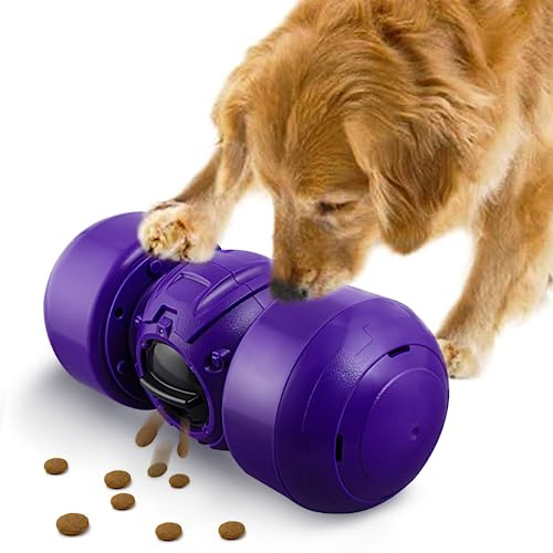 Leipple Interactive Dog Toy for Large Dogs, Rolling Dog Treat Dispenser Slow Feeder, Automatic Durable Puzzle Toy Slow Feeder for Improve IQ, Reduce Boredom, Medium Large Dogs (Purple)