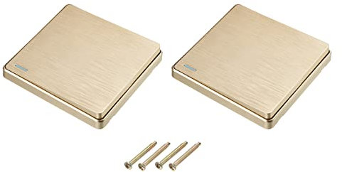 sourcing map Interruttore della luce da parete a pulsante on/off interruttore a bilanciere 1 banda 1 via tono oro 250 V 10 A 86 mm x 86 mm confezione da 2