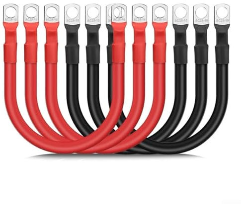 Zoegneer Confezione da 6 cavi per batteria 4AWG con guaina flessibile in PVC, linea di collegamento per batteria, linea di alimentazione, cavo per auto e nautica