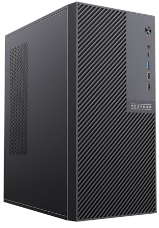 Textorm TB10 Boîtier PC Mini Tour - Mini ITX - Alimentation Format ATX/EPS - 1x USB 3.0 Type C - Noir - Usage bureautique, multimédia