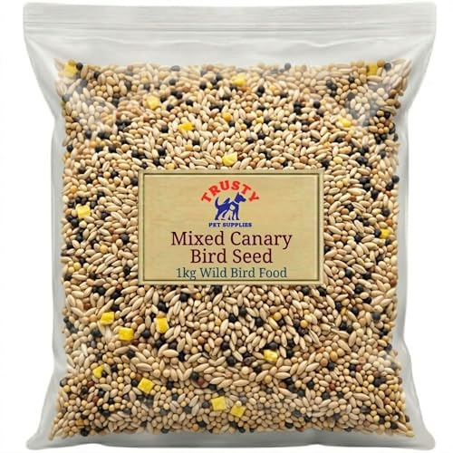 Mixed Canary Seed 1kg | Premium Bird Seed and Canary Food | No Mess Bird Seed Mix for Small Birds and Canries | By Trusty Pet Supplies