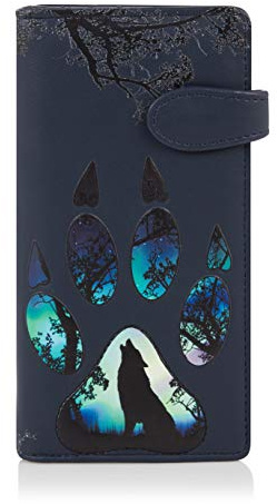 Shagwear Portemonnaie Geldbörse Damen Geldbeutel Mädchen Bifold Mehrfarbig Portmonee Designs: (Wolfs Pfote/Wolf Paw)