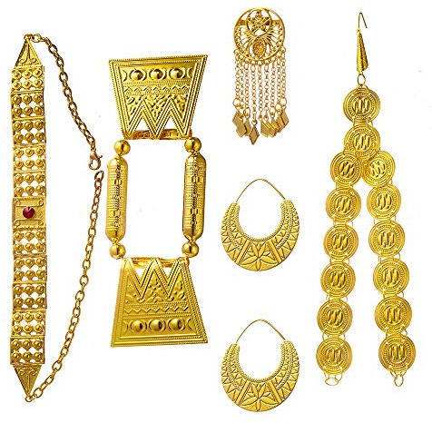 Ethlyn Eritrea Jewelry Sets for women Gold Plated Red Stone Eritrean Traditional Wedding Party Jewelry Sets
