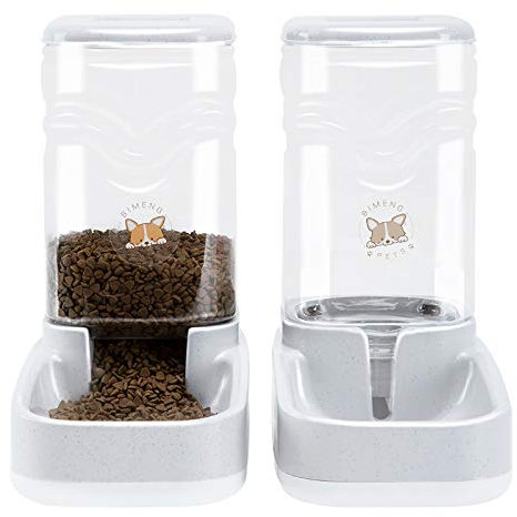 Old Tjikko Automatic Feeder and Waterer Set, Dog Cat Food Feeder and Water Dispenser 3.8L, Gravity Pet Feeder for Small Medium Big Pets