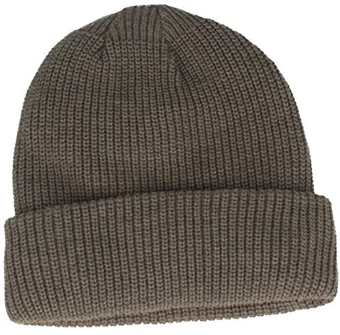 Breiter Bonnet Tricoté Beanie Tricot Bonnet d'hiver avec Doublure Douce en Polaire Thinsulate™ & Bord de 7 cm - pour Homme et Femme - Rouge - Taille Unique