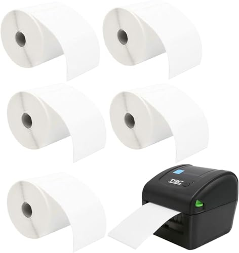 Thermal Shipping Labels - 4 x 6 (150mm x 100mm) Premium Strong Adhesive Quality Perforated Labels for Label Printers. 500 Stickers Per Roll (1 Roll)