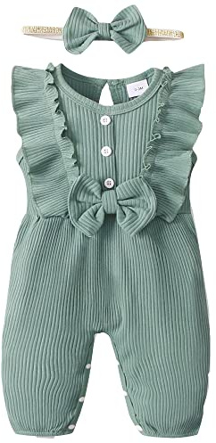 Mioglrie Baby Girl Clothes 0-3 Months Newborn Coming Home Outfit Girl Green