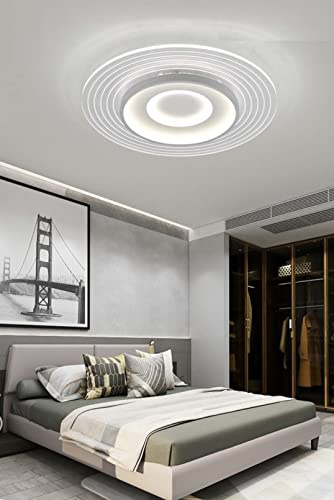 Partenopea Plafoniera Lampadario da soffitto a led con Luci cerchio tonda Design Stile Moderno Lampada per Camera Cucina Salotto Locali Commerciali (Rotondo Luce Naturale)