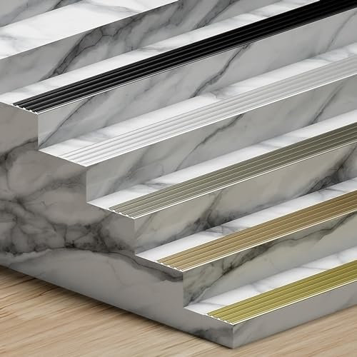 SAGIDAR Tira Antideslizante Protección De Bordes, Cantonera Protector para Bordes Escaleras, Perfil para Cantos Escaleras, Ancho 4cm/5cm Tiras para Peldaños, Prevención De Caídas De Niños Y Ancianos