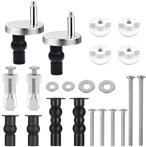 WC-Sitz Befestigungsset, Toilettensitz Behoben Schraube, Toilettendeckel Befestigung klodeckel Scharniere Zubehör, Universal Schrauben Zubehör Scharinier Beschläge für Toilettensitz