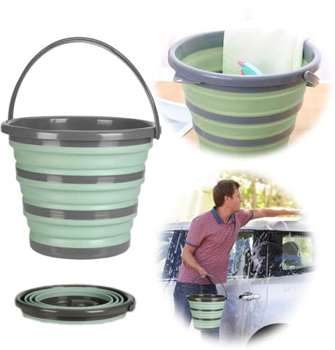 LS-LebenStil Flexibler Putzeimer 10L 35x24cm faltbar mit Griff Falteimer Wassereimer Camping