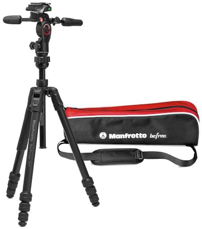 Manfrotto Befree GT PRO 3-Way, Professional Travel Tripod Kit, 3-Way Fluid Head, Levelling Column, Photo/Camera and Video Kit, Aluminium, Arca-Type, Twist Lock, DSLR, Mirrorless, Camera Accessories