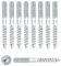 Jinsion Double Ended Screws, 10 Pieces M8 X 60mm Screws for Wood, M8 Double Ended Screw, Metal Screw Dowels Hanger Bolts for Woodworking Connector Joining Furniture Legs Carpenters DIY
