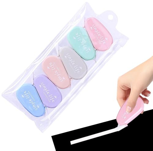 Mwrenqei 6 PCS Correction Tape Roller Pocket Correction Tape Mouse White Out Scrapbook Tape Scrapbook Accessories for School Office Supplies